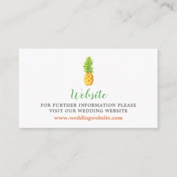 Watercolor Pineapple Wedding Website Enclosure Card by Wedding_Trends_Now at Zazzle