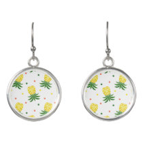watercolor pineapples pattern earrings