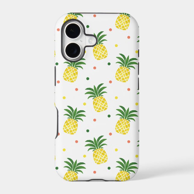 watercolor pineapples pattern iphone case (Back)