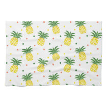 watercolor pineapples pattern kitchen towel