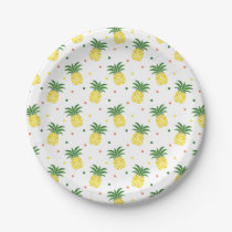 watercolor pineapples pattern paper plates