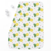 watercolor pineapples pattern receiving blanket