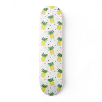watercolor pineapples pattern skateboard deck