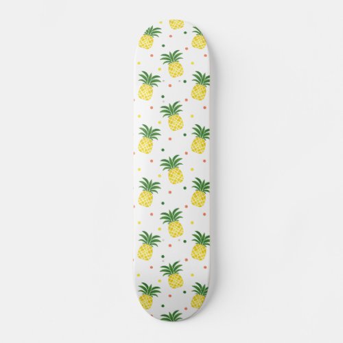 watercolor pineapples pattern skateboard deck