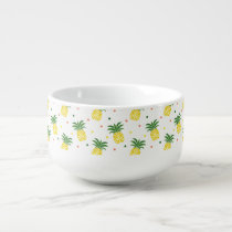 watercolor pineapples pattern soup mug
