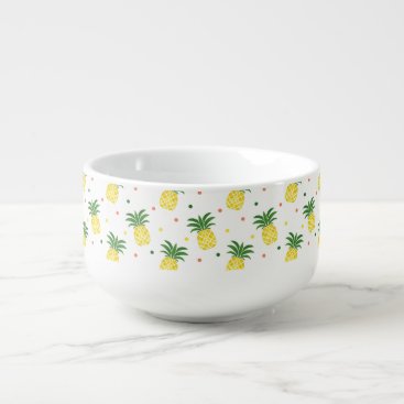 watercolor pineapples pattern soup mug