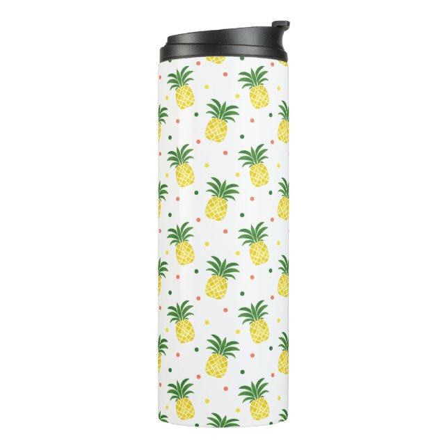 watercolor pineapples pattern thermal tumbler (Rotated Left)
