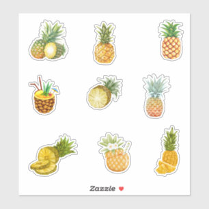 Watercolor Pineapples Sticker
