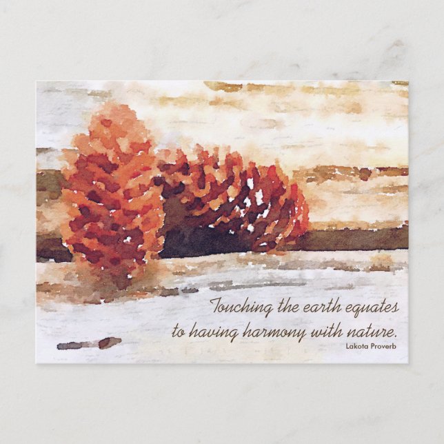 Watercolor Pinecones Encouragement Quote Postcard (Front)