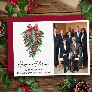 Watercolor Pines Company Photo Holiday Card