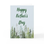 Watercolor Pines Father's Day Customizable Card Watercolor Pines Father's Day Customizable Card