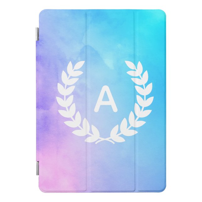 Watercolor Pink and Blue iPad Cover (Front)