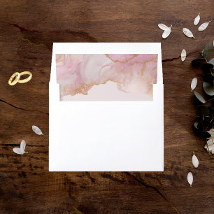 Watercolor Pink and Gold Envelope Liner