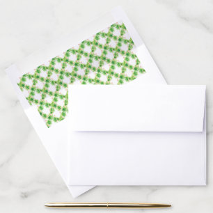 Watercolor Pink and Green Christmas Garland Envelope Liner