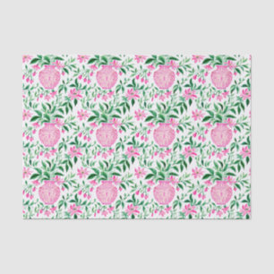 Watercolor Pink and Green Floral Ginger Jars Tissue Paper