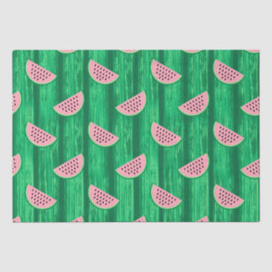 Watercolor Pink and Green Watermelon Pattern Tissue Paper