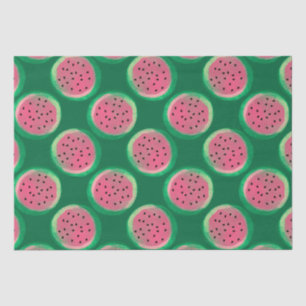 Watercolor Pink and Green Watermelon Pattern Tissue Paper