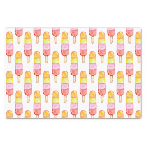 Watercolor Pink and Red Popsicles Tissue Paper