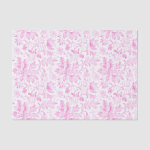 Watercolor Pink and White Floral  Tissue Paper