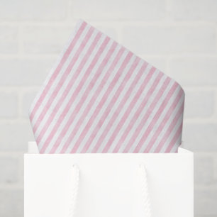 Watercolor Pink and White Stripes Tissue Paper