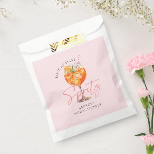 Watercolor Pink Aperol Spritz Bridal Shower Favor Bag