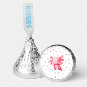 Watercolor Pink Axolotl Birthday Party Hershey®'s Kisses®