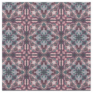 Watercolor Pink Azulejo Spanish Tile Fabric