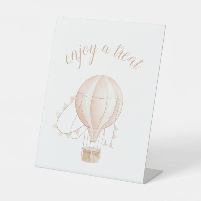 Watercolor Pink Baby Shower Treat Table Sign (Front)