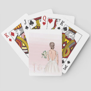 Watercolor Pink Bachelorette Theme Playing Cards