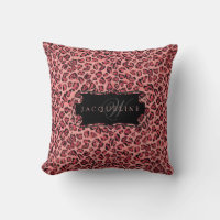Watercolor Pink Black Leopard Girl Nursery Decor