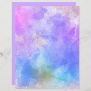 Watercolor Pink Blue Purple Scrapbook 8.5X11