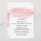 Watercolor Pink Blush and Gold Bridal Luncheon Invitation (Front/Back)