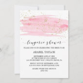 Watercolor Pink Blush and Gold Lingerie Shower Invitation (Front)
