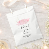 Watercolor Pink Blush and Gold Sparkle Wedding Favor Bag (Clipped)