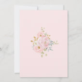 Watercolor Pink Blush Floral 1st Birthday Party Invitation (Back)