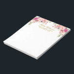 Watercolor Pink Blush Floral Gold Personalized  Notepad<br><div class="desc">Elegant Watercolor Pink Blush Floral Gold Personalized Stationary Paper Notepad includes beautiful pink roses.</div>