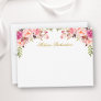 Watercolor Pink Blush Floral Personalized Gold Note Card