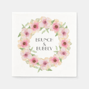 Watercolor Pink Blush Flowers Napkins