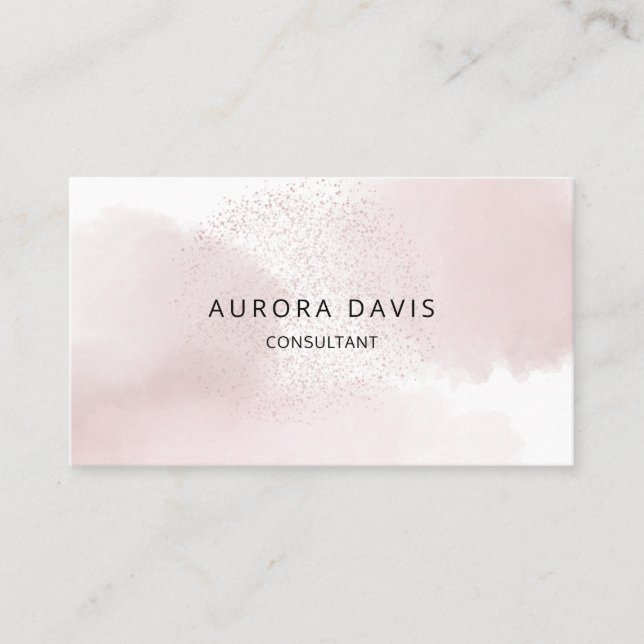 Watercolor Pink Blush Minimalist Modern Business Card (Front)