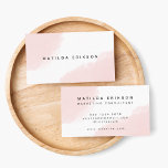 Watercolor | Pink Blush Minimalist Modern Scandi Business Card<br><div class="desc">Simple,  minimalist watercolor design in blush pink with modern contemporary typography in a Scandinavian design style. The text can easily be personalized with your name,  title and contact details.</div>
