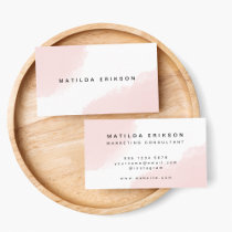 Watercolor | Pink Blush Minimalist Modern Scandi Business Card