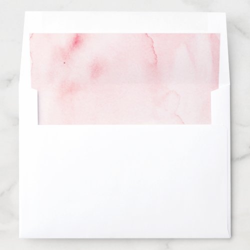 Watercolor Pink Blush Spring Wedding Envelope Liner