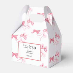 Watercolor Pink Bow Bachelorette Party Favor Boxes