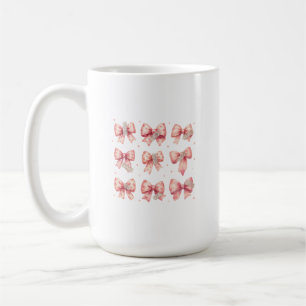 Watercolor Pink Bow Ribbon Washi Tape Collection Coffee Mug