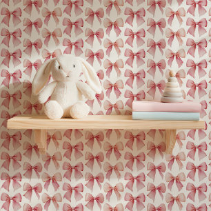 Watercolor Pink Bows Wallpaper