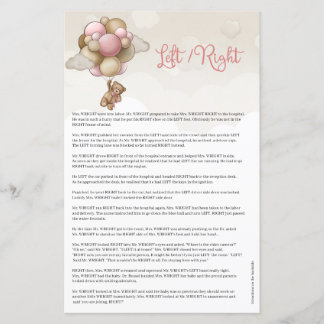 Watercolor pink brown ivory teddy bear Left Right