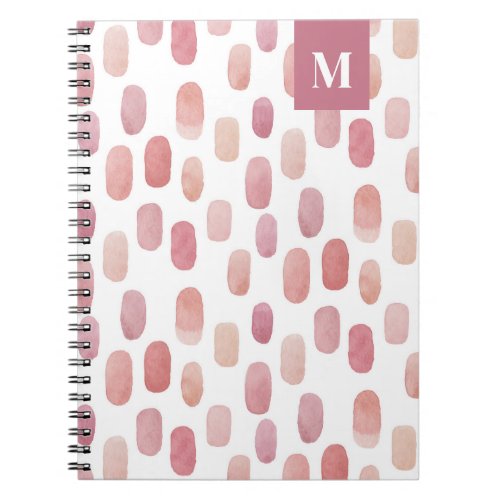 Watercolor pink brush Modern simple cute pattern Notebook