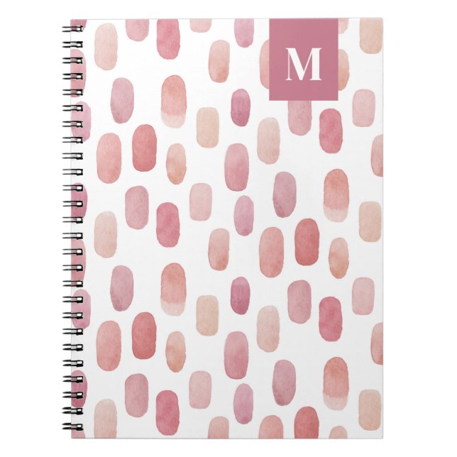 Watercolor pink brush stroke. Blush cute pattern Notebook (Front)