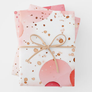 Watercolor Pink Bubbles Wrapping Paper Sheets