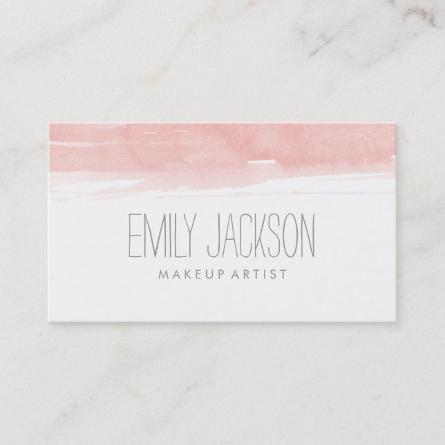 Watercolor Pink Business Card (Front)